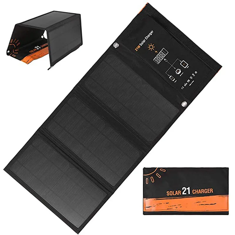 Folding Solar Panel - 21W Solar Panel Folding Charging Bag